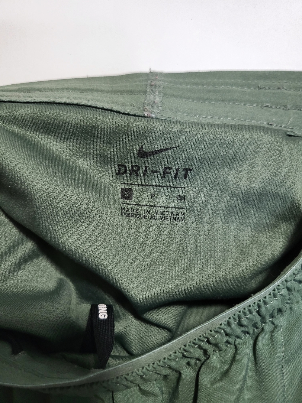 Nike Olive Green Women's Athletic Running Shorts - Picture 4 of 8